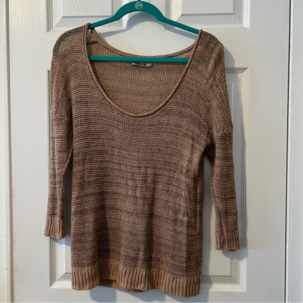 Rubbish Tan Scoop Neck Sweater